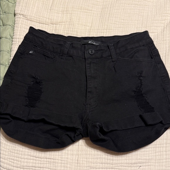 KanCan Pants - KanCan Black Distressed Jean Shorts